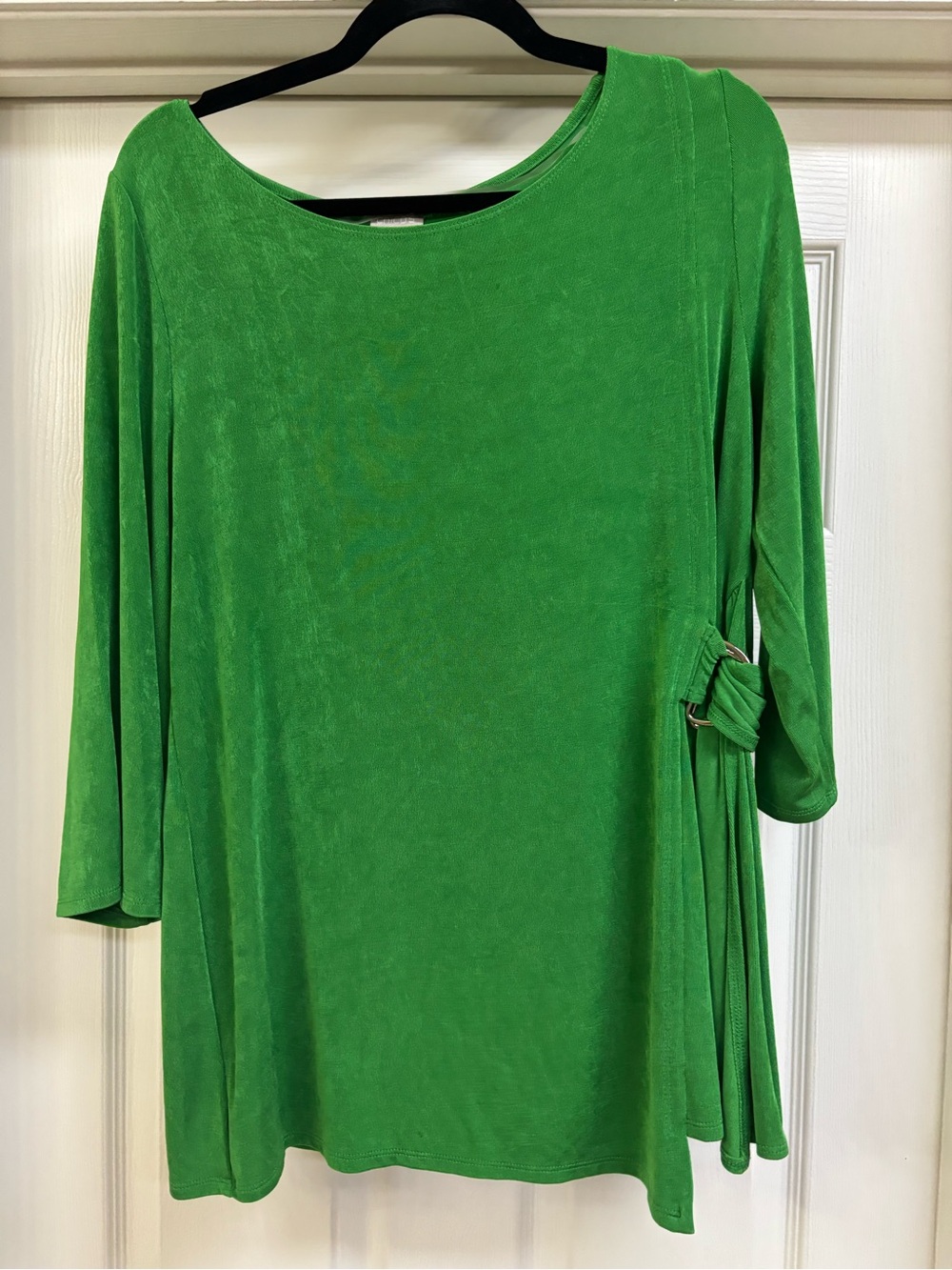 Chico's Bright Green Side-Buckle Tunic Top